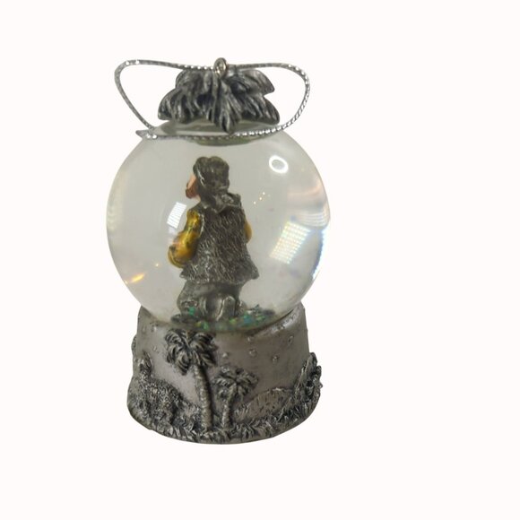 Vintage Shepherd With Lamb Nativity Hanging Snow Globe Christmas Ornament - Picture 2 of 4